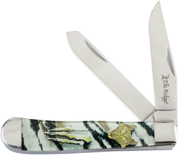 Elk Ridge Trapper Black & White Folding Knife