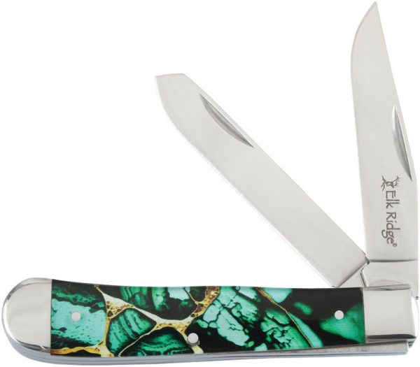 ER42452DG.jpg Elk Ridge Trapper Dark Green Folding Knife