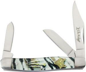 ER42453BK.jpg Elk Ridge Stockman Black/White Multi-Blade Folding Knife