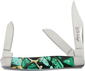 Elk Ridge Stockman Dark Green Multi-Blade Folding Knife