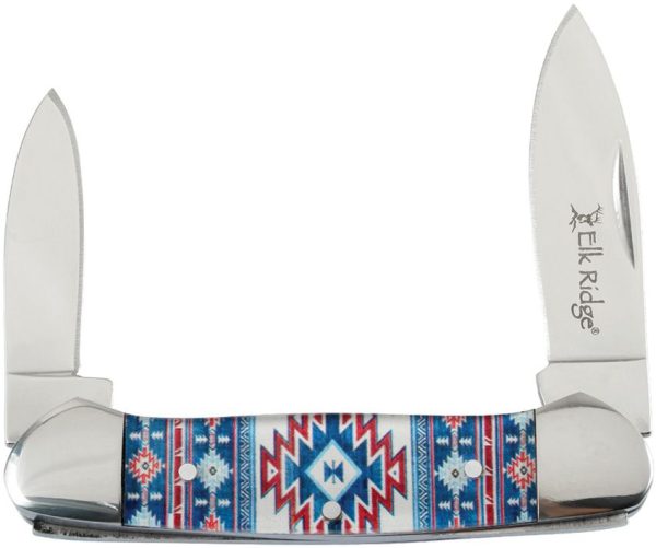 ER42454BL.jpg Elk Ridge Canoe Blue Southwest Two-Blade Folding Knife