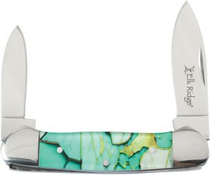 ER42454LG.jpg Elk Ridge Canoe Light Green Two-Blade Folding Knife