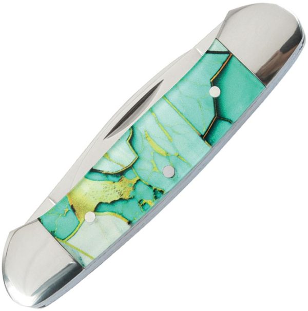 Elk Ridge Canoe Light Green Two-Blade Folding Knife