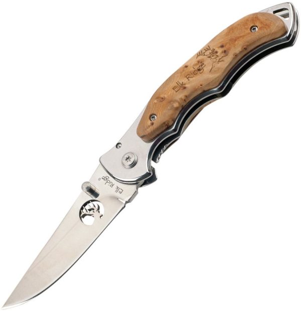 Elk Ridge Maple Framelock Folding Knife - 440 Stainless