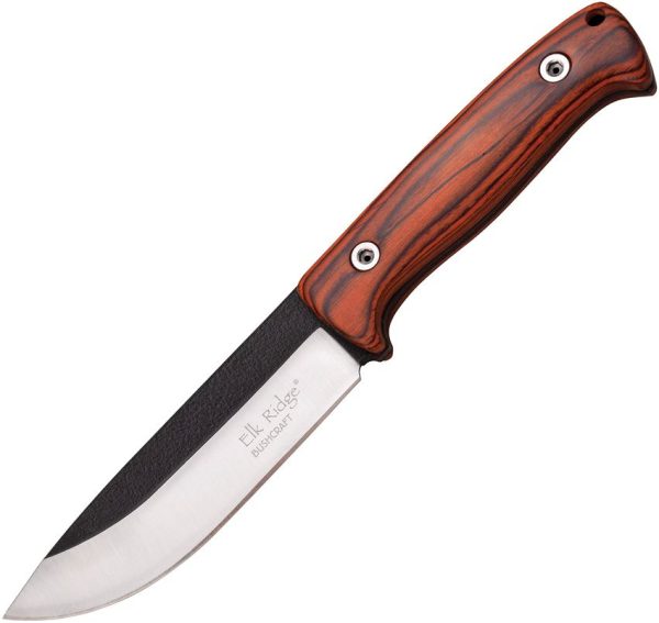 Elk Ridge Fixed Blade Brown Pakkawood 5.25" Drop Point Knife