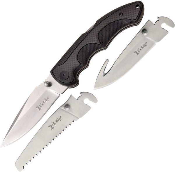 Elk Ridge Blade Change Lockback Black Aluminum