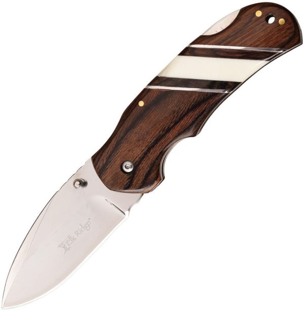 Elk Ridge Lockback Brown Pakkawood Folding Knife