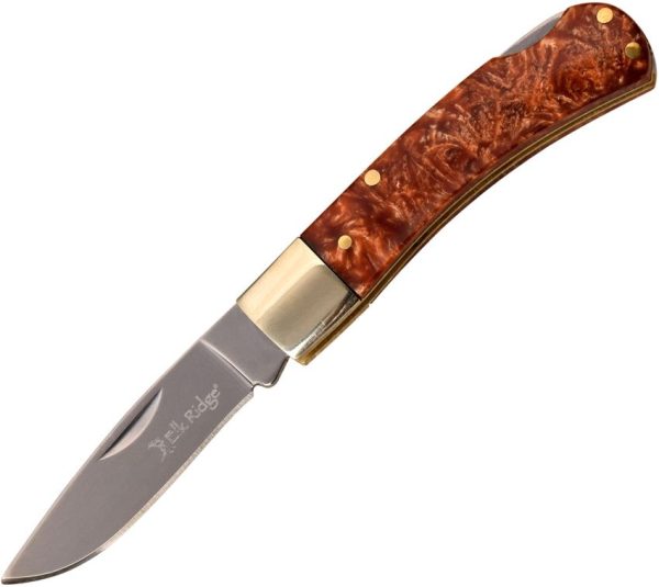 Elk Ridge Lockback Brown Resin Folding Knife