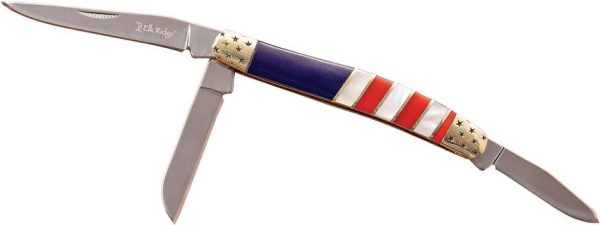 ER953AF.jpg Elk Ridge Small Stockman Red/White/Blue Synthetic Knife