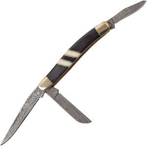 Elk Ridge Small Stockman Damascus Black Pakkawood
