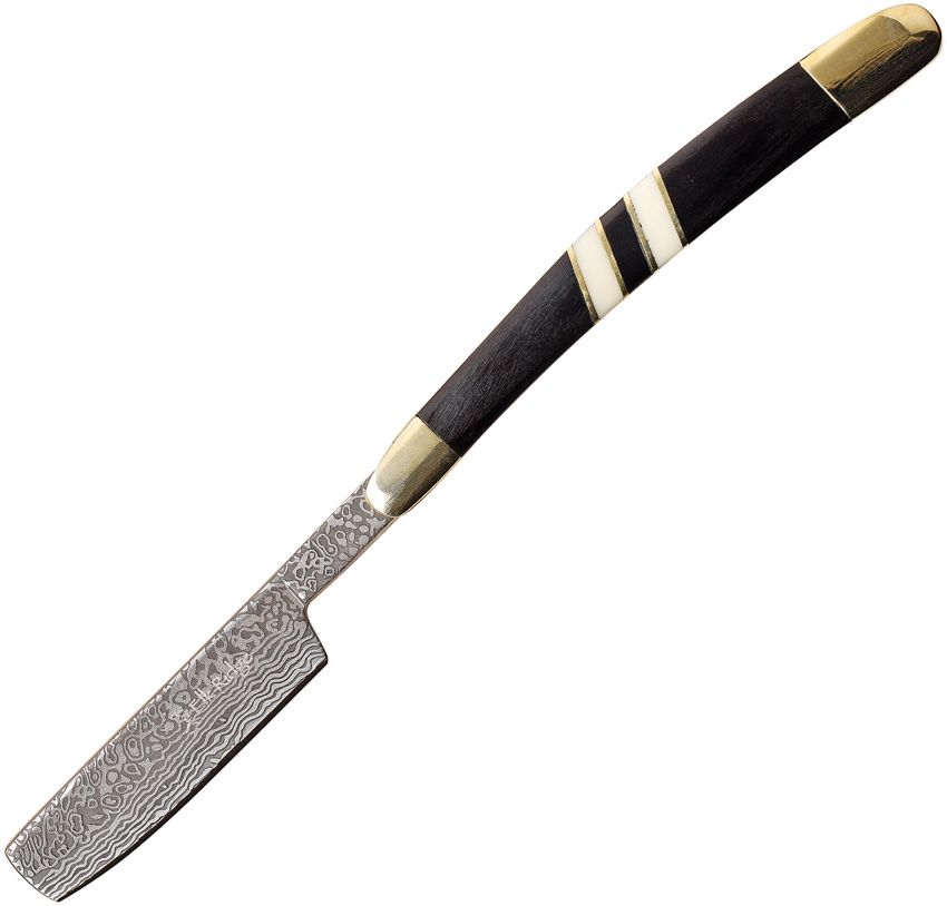 Elk Ridge Folding Razor Black 4.75" Closed Faux Damascus 3Cr13