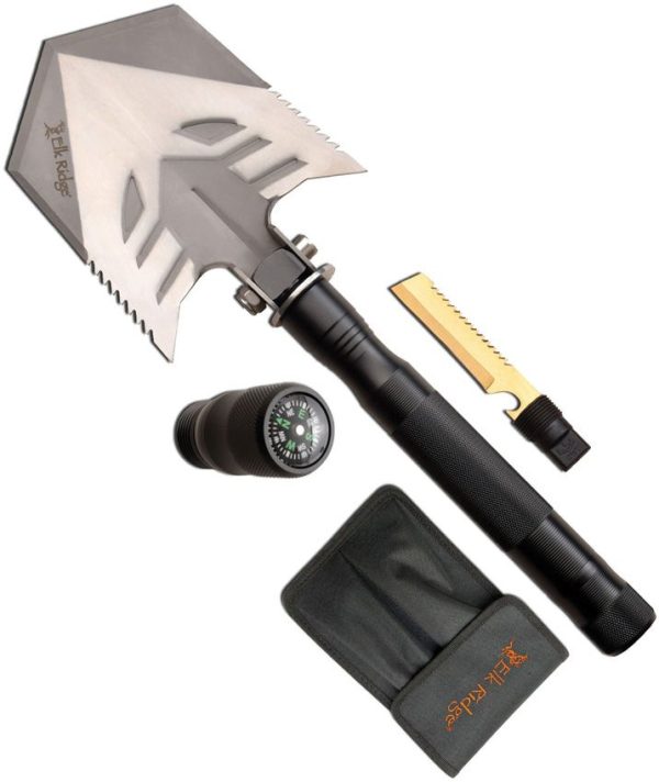 Elk Ridge Multi Function Shovel Black Aluminum EDC