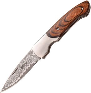 Elk Ridge Pakkawood Damascus Folder 2.75 Inch Blade