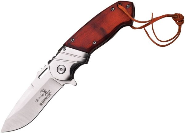 Elk Ridge Ballistic Linerlock Brown Pakkawood
