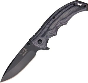 Elk Ridge Ballistic Linerlock Gray Pakkawood