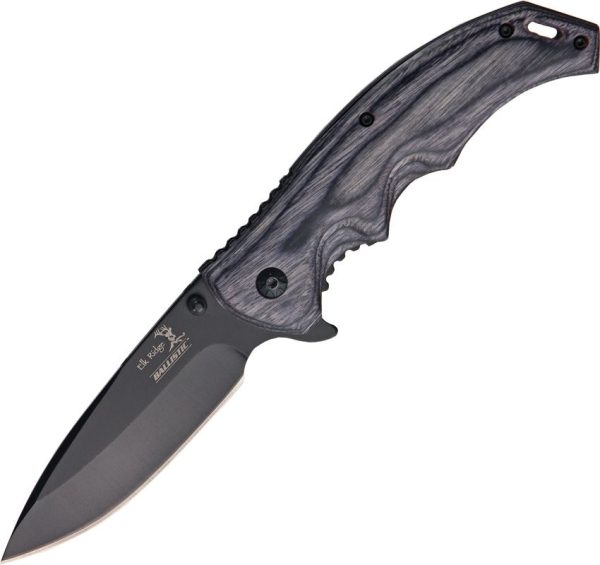 Elk Ridge Ballistic Linerlock Gray Pakkawood