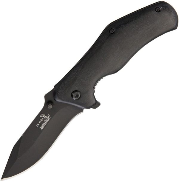 Elk Ridge Linerlock Black A/O Wood Handle
