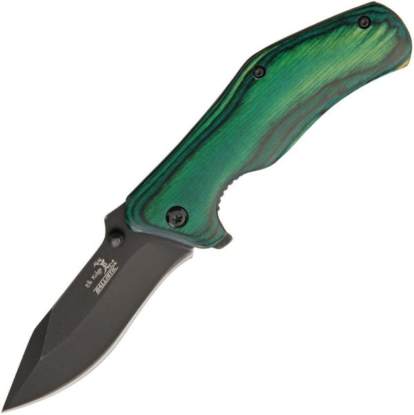 ERA013GW.jpg Elk Ridge Linerlock Green A/O Wood Handle