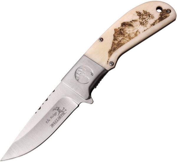 Elk Ridge Linerlock A/O White Bone Handle Knife