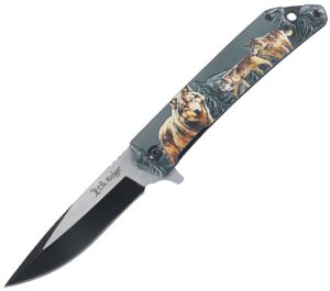 Elk Ridge Wildlife Linerlock A/O Wolf - Stainless