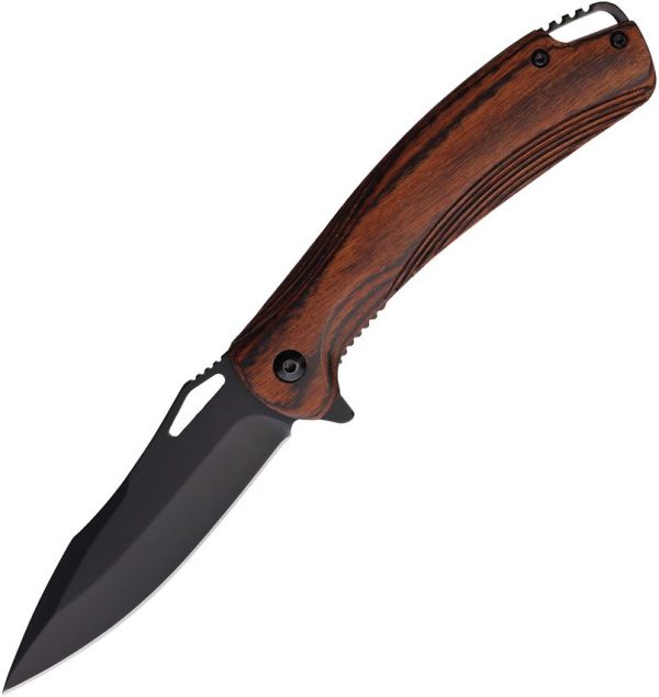 Elk Ridge Linerlock A/O Dark Brown Wood Handle