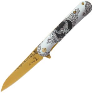 Elk Ridge Wildlife Framelock A/O Eagle Gold TiNi