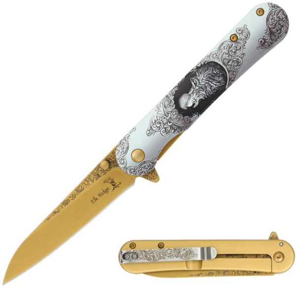 Elk Ridge Wildlife Framelock Assisted - Wolf