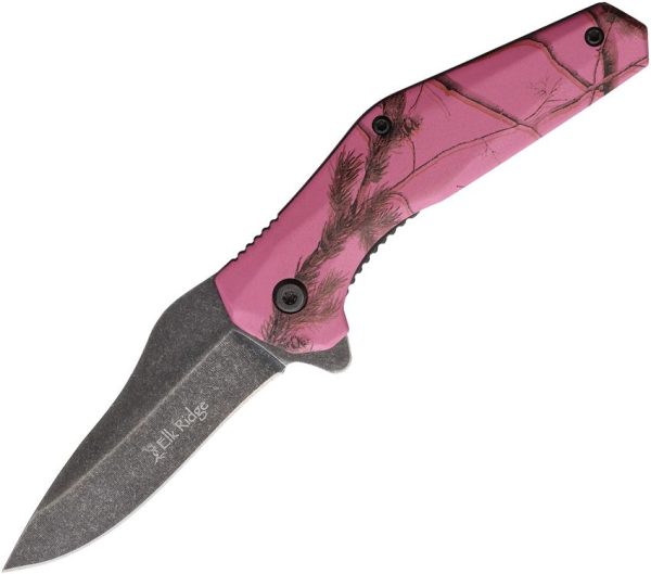 Elk Ridge Camo Linerlock Assisted - Dark Pink