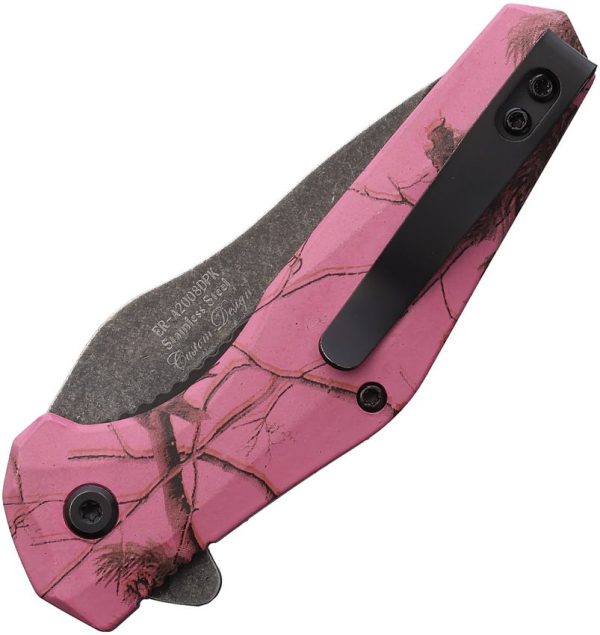 Elk Ridge Camo Linerlock Assisted - Dark Pink