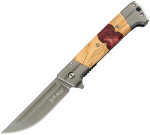 Elk Ridge Linerlock Assisted - Red Resin Inlay