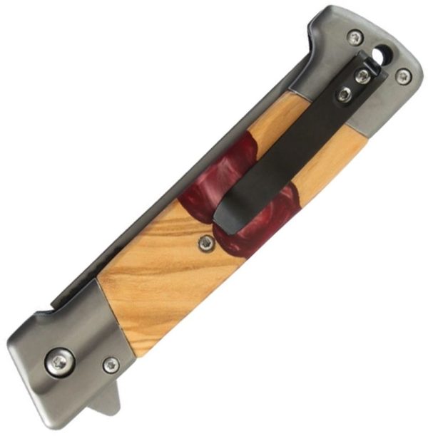 Elk Ridge Linerlock Assisted - Red Resin Inlay