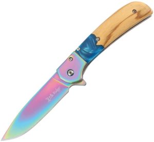 Elk Ridge Linerlock Assisted - Wood Spear Point