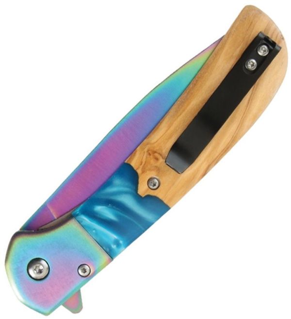 Elk Ridge Linerlock Assisted - Wood Spear Point