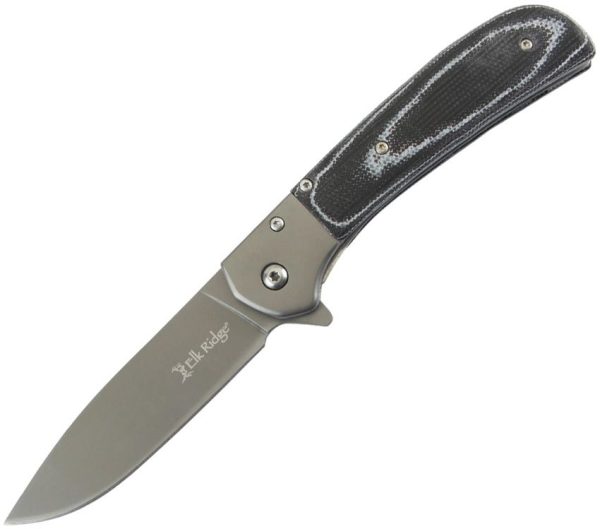 ERA2022MC.jpg Elk Ridge Linerlock A/O Assisted Opening Knife - Black Micarta