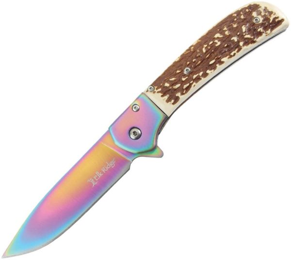 ERA2022RB.jpg Elk Ridge Linerlock A/O Assisted - Faux Stag Handle