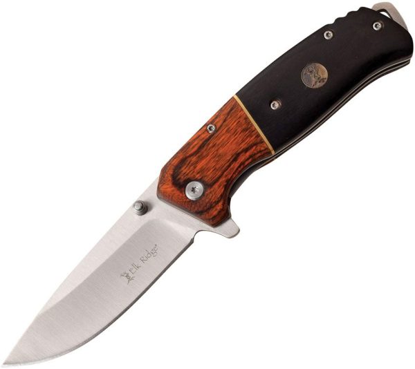 Elk Ridge Linerlock A/O Drop Point - Black Pakkawood