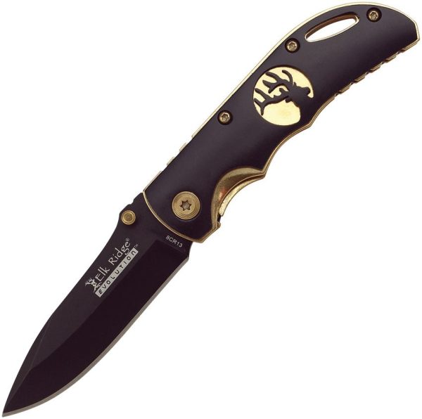 Elk Ridge Evolution Linerlock Gold - Black Aluminum