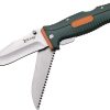 Elk Ridge Lockback Folding Knife - Orange/Green ABS Handle