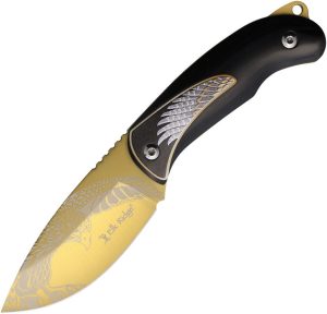 Elk Ridge Fixed Blade Drop Point - Gold TiNi Coated