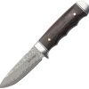 Elk Ridge Fixed Blade Damascus Steel Brown Wood Handle Knife