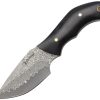 Elk Ridge Fixed Blade Damascus Steel 3.25" Brown Wood Handle