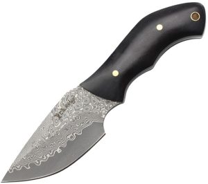 Elk Ridge Fixed Blade Damascus Steel 3.25" Brown Wood Handle