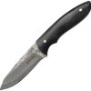 Elk Ridge Fixed Blade Damascus Steel Drop Point Black Wood Handle