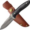 Elk Ridge Fixed Blade Damascus Steel Drop Point Black Wood Handle