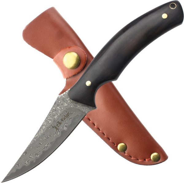 ERFIX120DM_add_01.jpg Elk Ridge Fixed Blade Damascus Steel 3.75" Brown Wood Handle