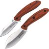 Elk Ridge Fixed/Folder Combo Brown Wood Handle Set