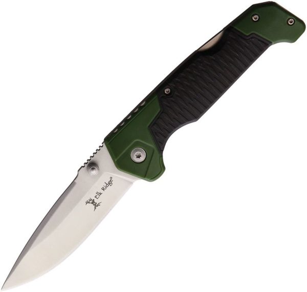 ERTKFDR001.jpg Elk Ridge Trek Lockback 3.5in Green/Black Synthetic