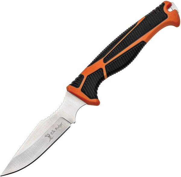 Elk Ridge Trek Fixed Blade - 4 inch Drop Point Orange