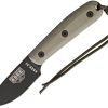 ES3HM.jpg ESEE Model 3 Fixed Blade Knife 3.63" 1095HC Green Canvas Micarta w/ Sheath