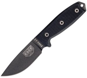 ESEE Model 3 Black Fixed Blade Knife 1095HC Steel G10 Handle